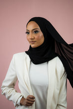 Load image into Gallery viewer, The Black Crinkle Chiffon Hijab Scarf by Suriah Scarves