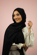 Load image into Gallery viewer, The Black Pleated Chiffon by Suriah Scarves