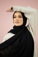 Load image into Gallery viewer, The Black Pleated Chiffon by Suriah Scarves