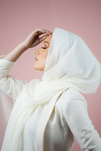 Load image into Gallery viewer, The white Hijab Shimmer Chiffon by Suriah Scarves