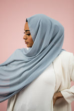 Load image into Gallery viewer, The Ice Grey Classic Chiffon Hijab Scarf by Suriah Scarves