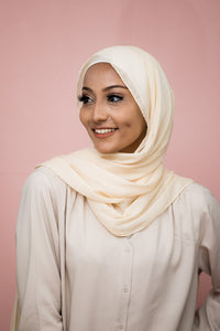 The Apricot Shimmer Chiffon Hijab Scarf by Suriah Scarves