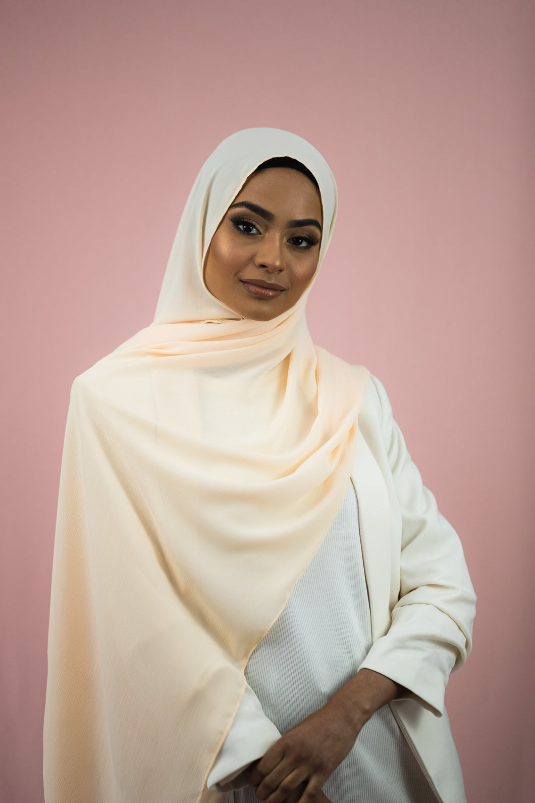 The Apricot Crinkle Chiffon Hijab Scarf by Suriah Scarves