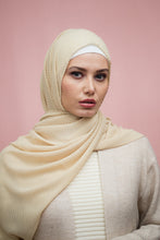 Load image into Gallery viewer, The Beachy Sunflower Sand Pleated Chiffon Hijab
