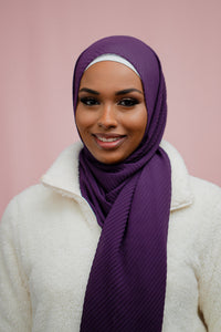 The Lavender Purple Pleated Chiffon Hijab