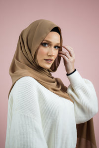 The Toffee Crinkle Chiffon Hijab Scarf by Suriah Scarves