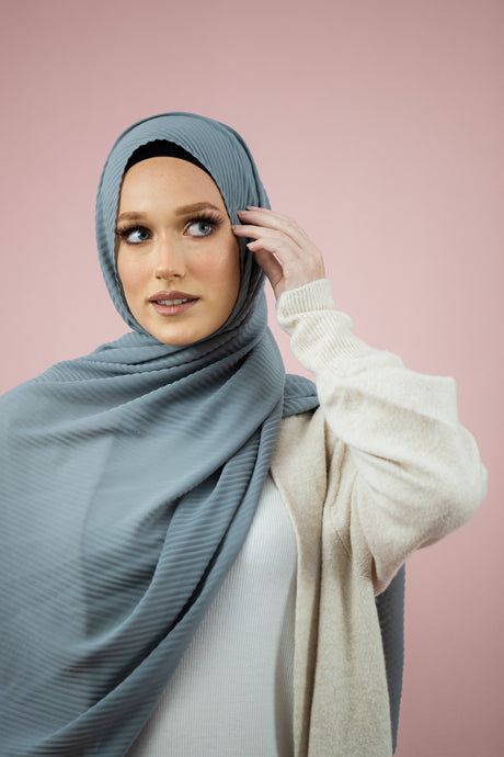 The Graphite Pleated Chiffon by Suriah Scarves