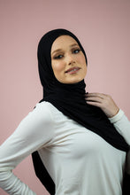 Load image into Gallery viewer, The Relaxed Black Jersey-Suriah Scarves
