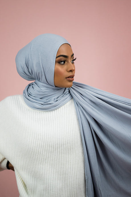 The Relaxed Light Grey Jersey-Suriah Scarves