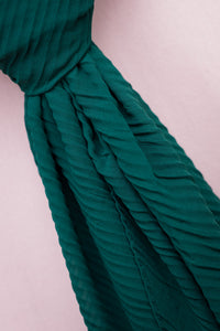 The Garden Green Emerald Pleated Chiffon Hijab