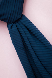 The Navy Pleated Chiffon Hijab